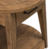 Pinebrook Ridge Weathered Toffee Round End Table