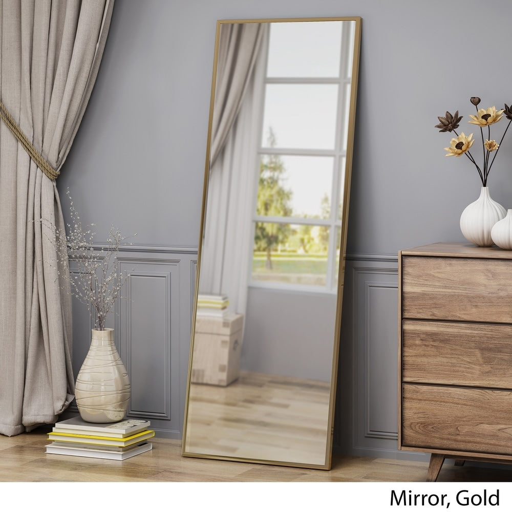 Pinefield Modern Rectangular Standing Mirror by Christopher Knight Home - Mirror, Gold