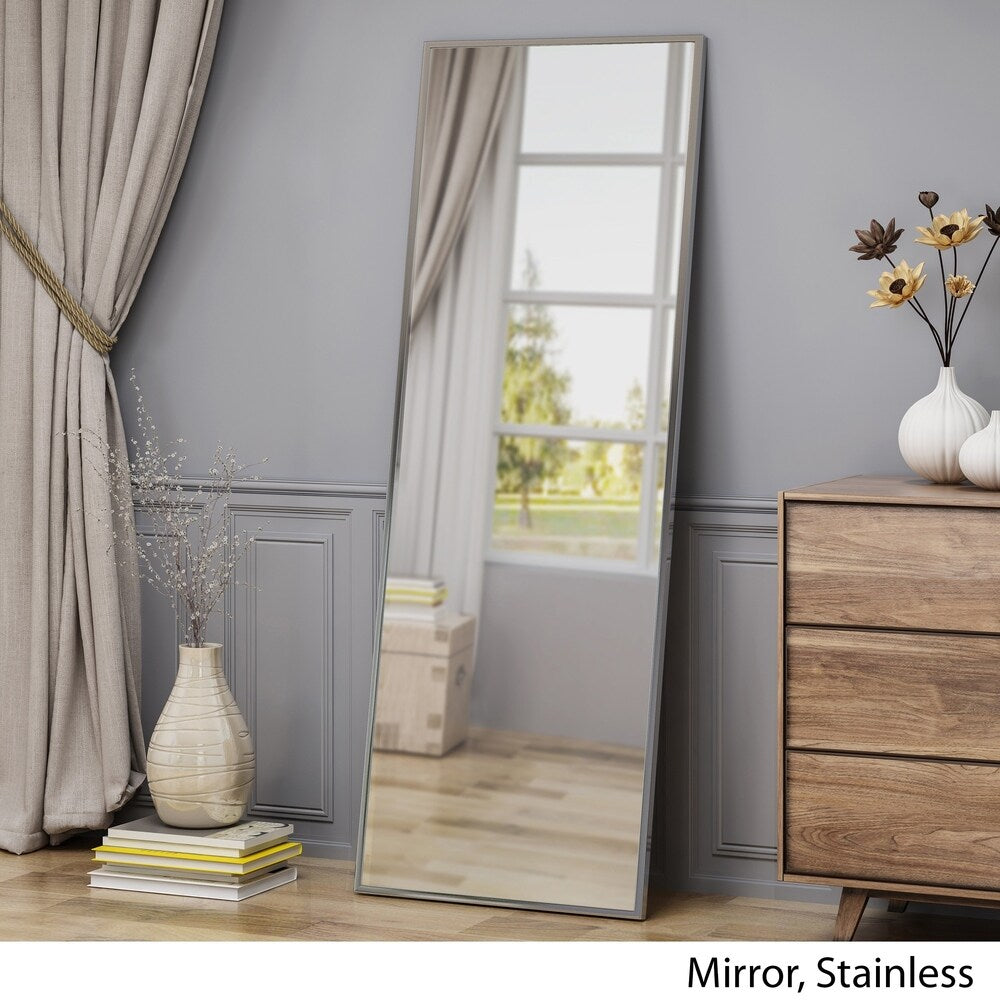 Pinefield Modern Rectangular Standing Mirror by Christopher Knight Home - Mirror, Stainless