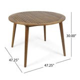 Pines Outdoor 5 Piece Acacia Wood Dining Set with Cushions by Christopher Knight Home