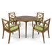 Pines Outdoor 5 Piece Acacia Wood Dining Set with Cushions by Christopher Knight Home