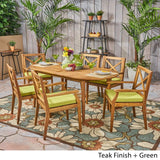 Pines Outdoor 7 Piece Acacia Wood Dining Set by Christopher Knight Home