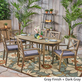 Pines Outdoor 7 Piece Acacia Wood Dining Set by Christopher Knight Home