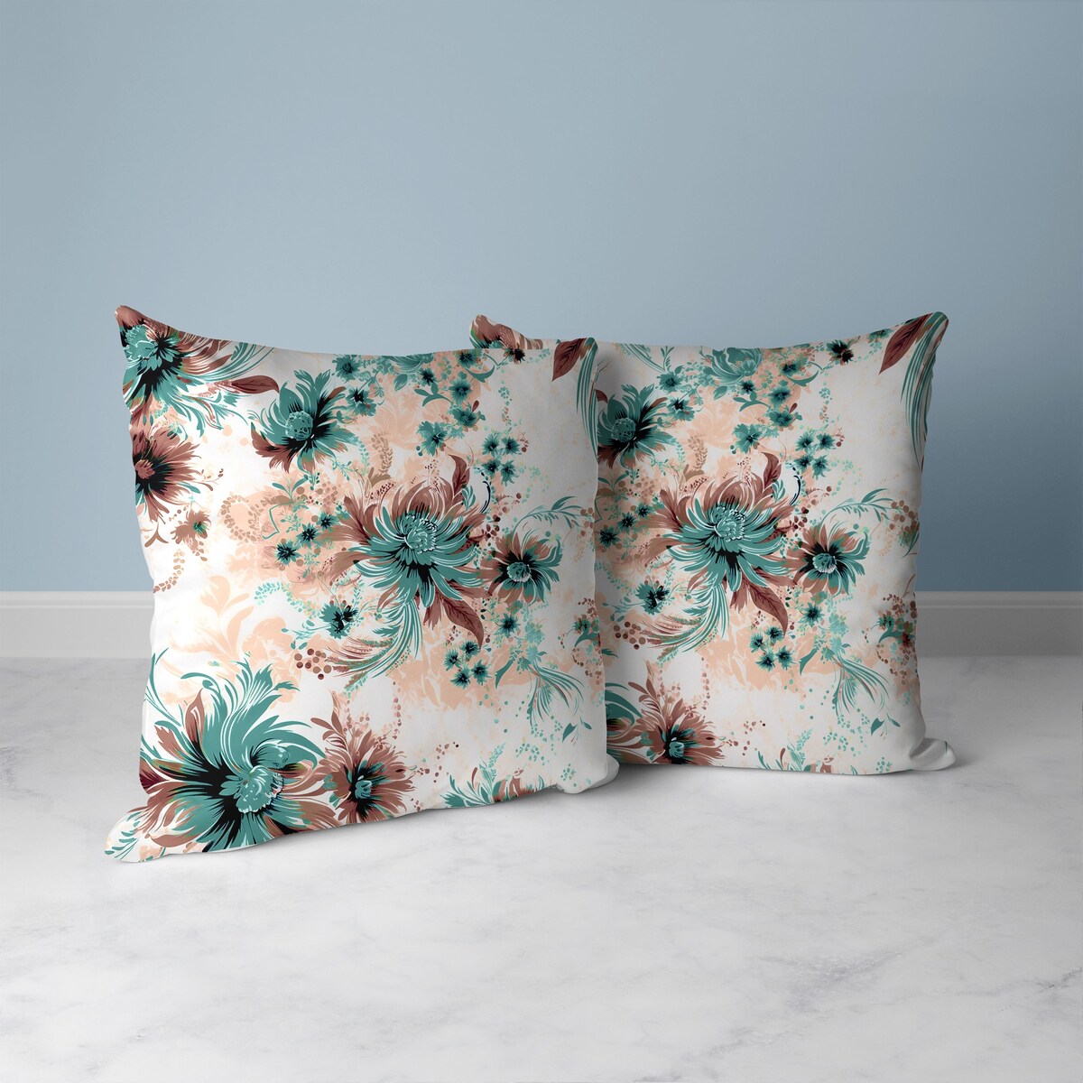 Pink And Brown Delightful Wildflowers Faux Suede Throw Pillow Zipper