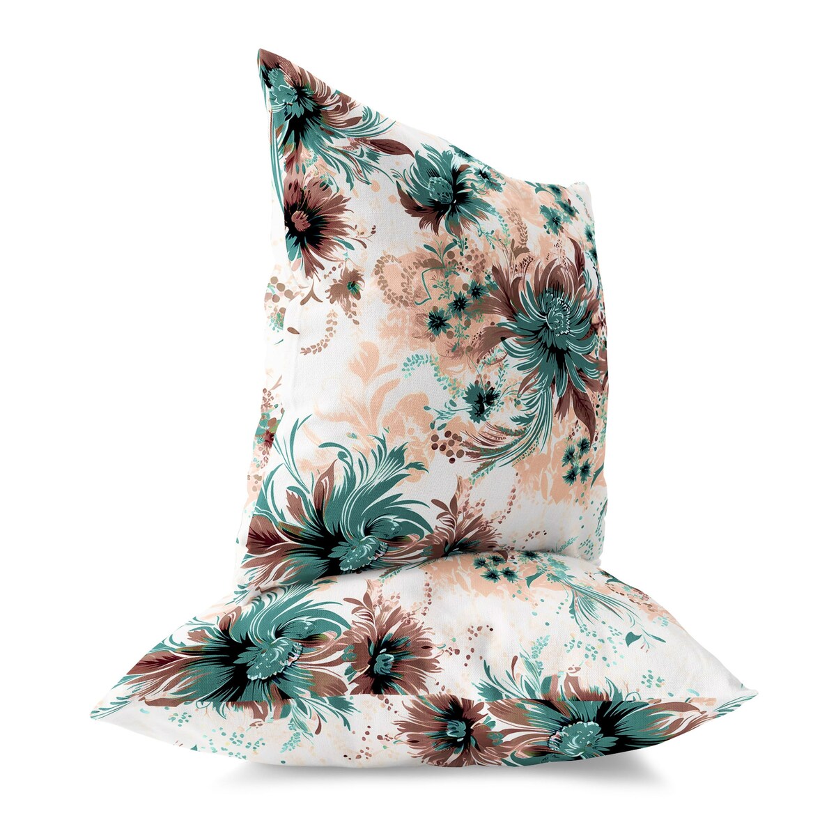 Pink And Brown Delightful Wildflowers Faux Suede Throw Pillow Zipper