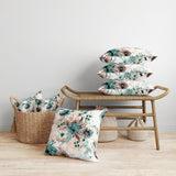 Pink And Brown Delightful Wildflowers Faux Suede Throw Pillow Zipper