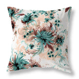 Pink And Brown Delightful Wildflowers Faux Suede Throw Pillow Zipper