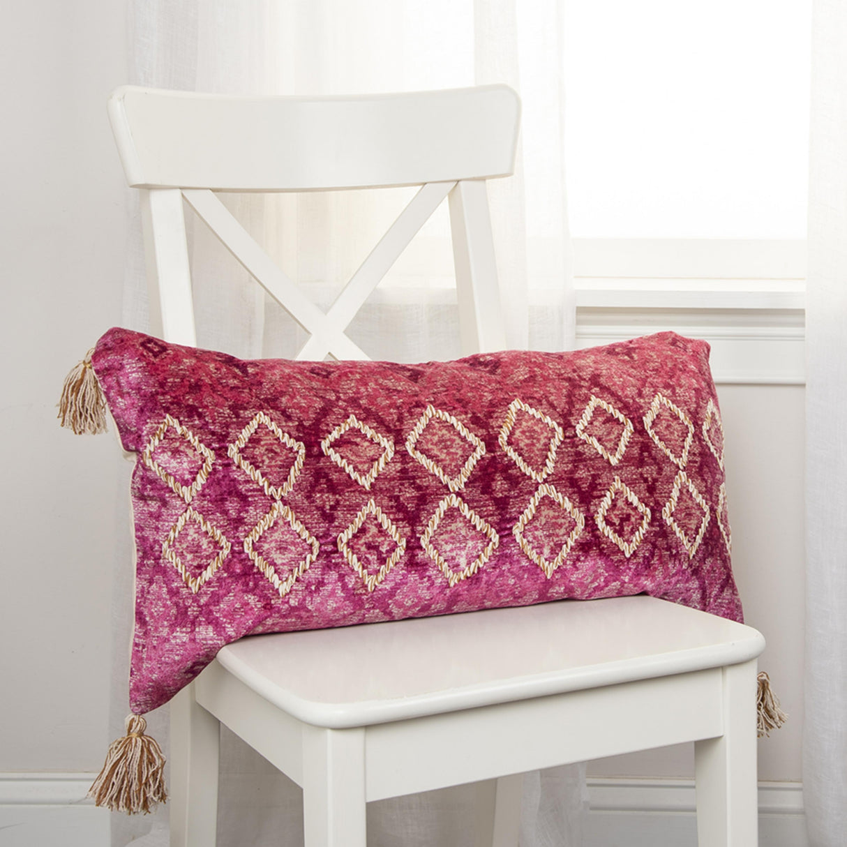 Pink Diamond Cotton Pillow Cover