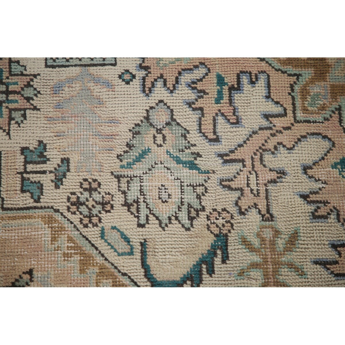 Pink Distressed Tabriz Persian Rug Hand-knotted Vintage Wool Carpet - 8'1" x 11'3"