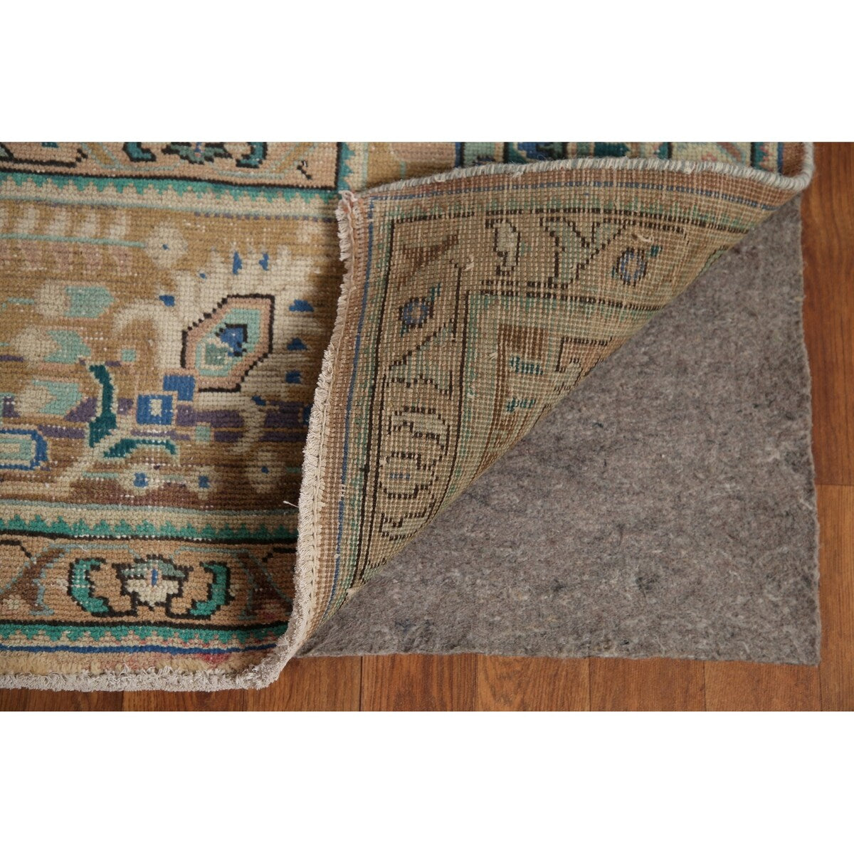 Pink Distressed Tabriz Persian Rug Hand-knotted Vintage Wool Carpet - 8'1" x 11'3"