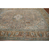 Pink Distressed Tabriz Persian Rug Hand-knotted Vintage Wool Carpet - 8'1" x 11'3"