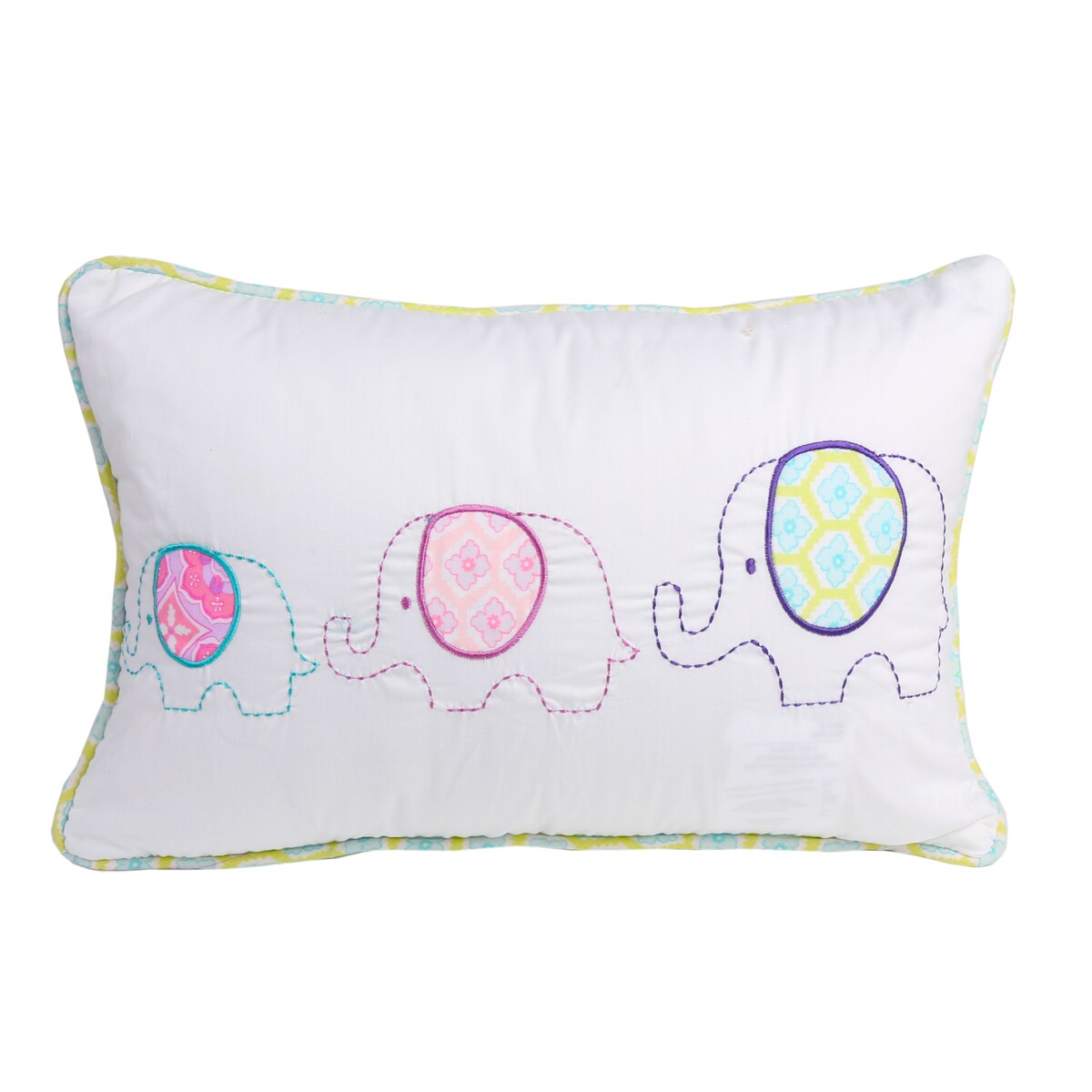 Pink Elephant Patch Cotton Pink Purple Paisley Quilt Bedding Set