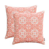 Pink Embroidered Throw Pillows Covers For Couch Sofa Bed 18 x 18 inch