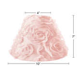 Pink Floral Rose Lamp Shade - Solid Light Blush Flower Luxurious Elegant Princess Vintage Boho Shabby Chic Luxury Glam Roses
