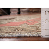 Pink Geometric Hamedan Persian Vintage Rug Hand-Knotted Wool Carpet - 4'1" x 6'6"