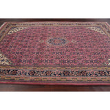Pink Geometric Kashan Oriental Area Rug Wool Handmade Carpet - 6'4" x 9'9"