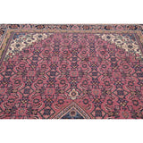 Pink Geometric Kashan Oriental Area Rug Wool Handmade Carpet - 6'4" x 9'9"