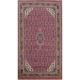 Pink Geometric Kashan Oriental Area Rug Wool Handmade Carpet - 6'4" x 9'9"