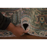 Pink Geometric Tabriz Persian Vintage Area Rug Handmade Wool Carpet - 9'7" x 12'3"