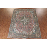 Pink Geometric Tabriz Persian Vintage Area Rug Handmade Wool Carpet - 9'7" x 12'3"