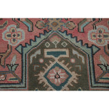Pink Geometric Tabriz Persian Vintage Area Rug Handmade Wool Carpet - 9'7" x 12'3"