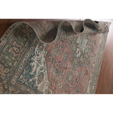 Pink Geometric Tabriz Persian Vintage Area Rug Handmade Wool Carpet - 9'7" x 12'3"