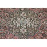 Pink Geometric Tabriz Persian Vintage Area Rug Handmade Wool Carpet - 9'7" x 12'3"