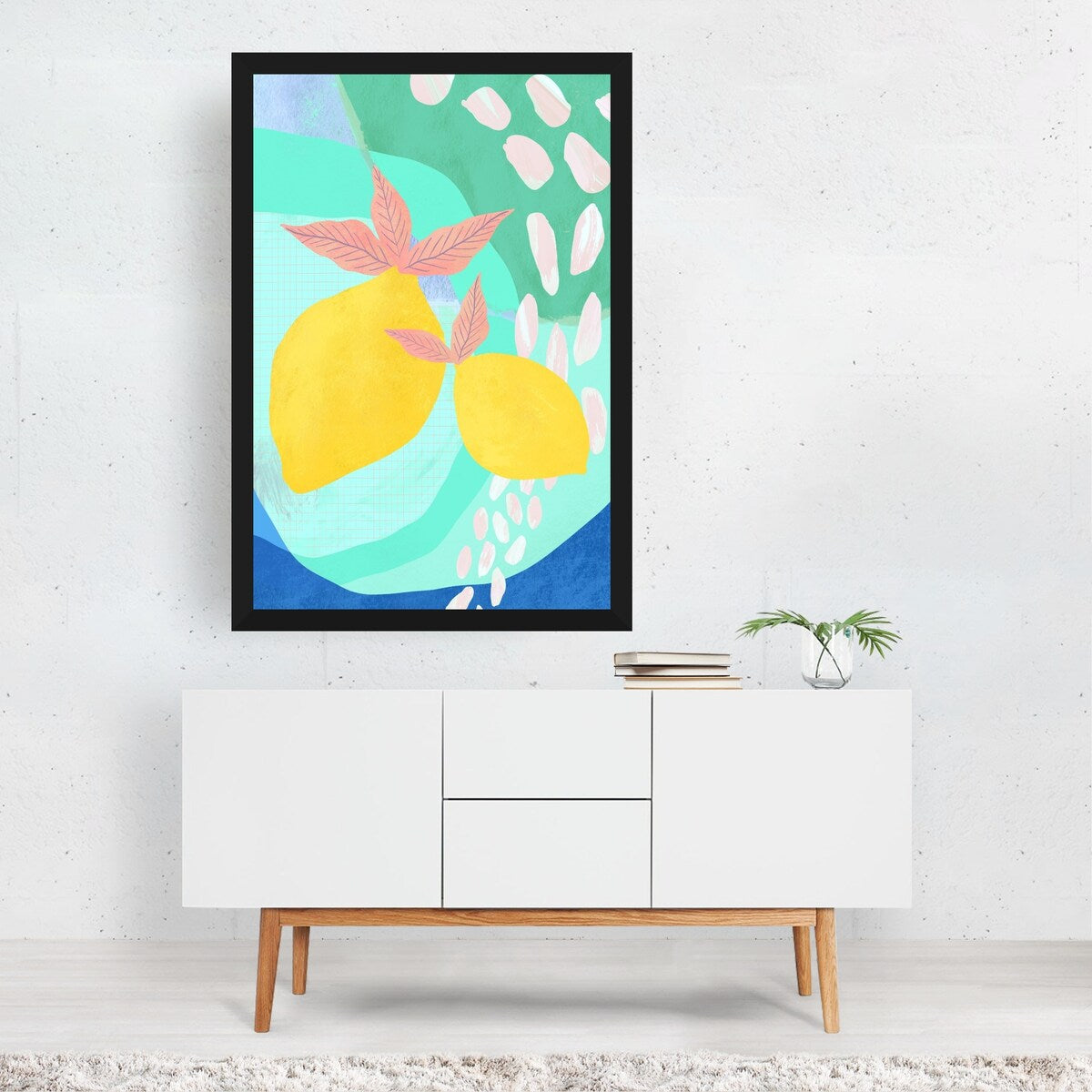 Pink Lemonade Digital Abstract Floral Botanical Art Print/Poster