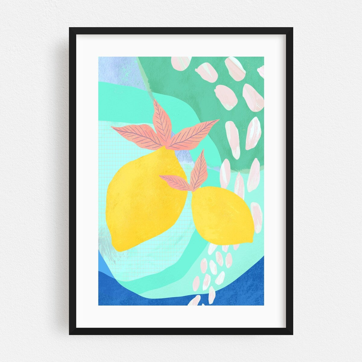 Pink Lemonade Digital Abstract Floral Botanical Art Print/Poster