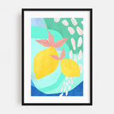 Pink Lemonade Digital Abstract Floral Botanical Art Print/Poster