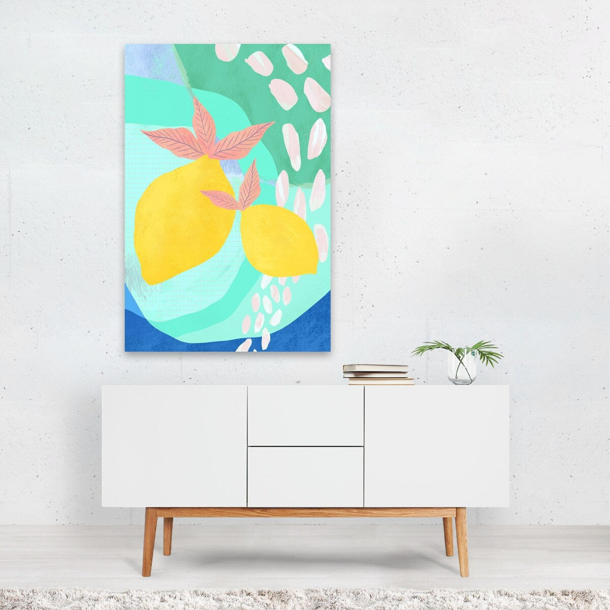Pink Lemonade Digital Abstract Floral Botanical Art Print/Poster