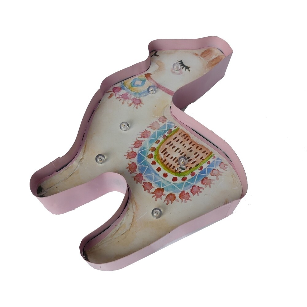 Pink Llama LED Night Light for Kids
