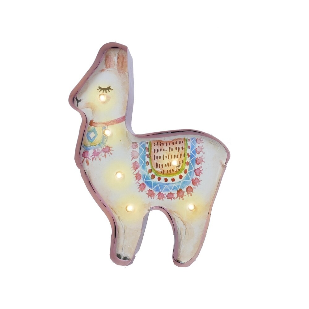 Pink Llama LED Night Light for Kids