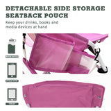 Pink Low Folding Beach Chairs for Outdoor Sand Concert Travel
