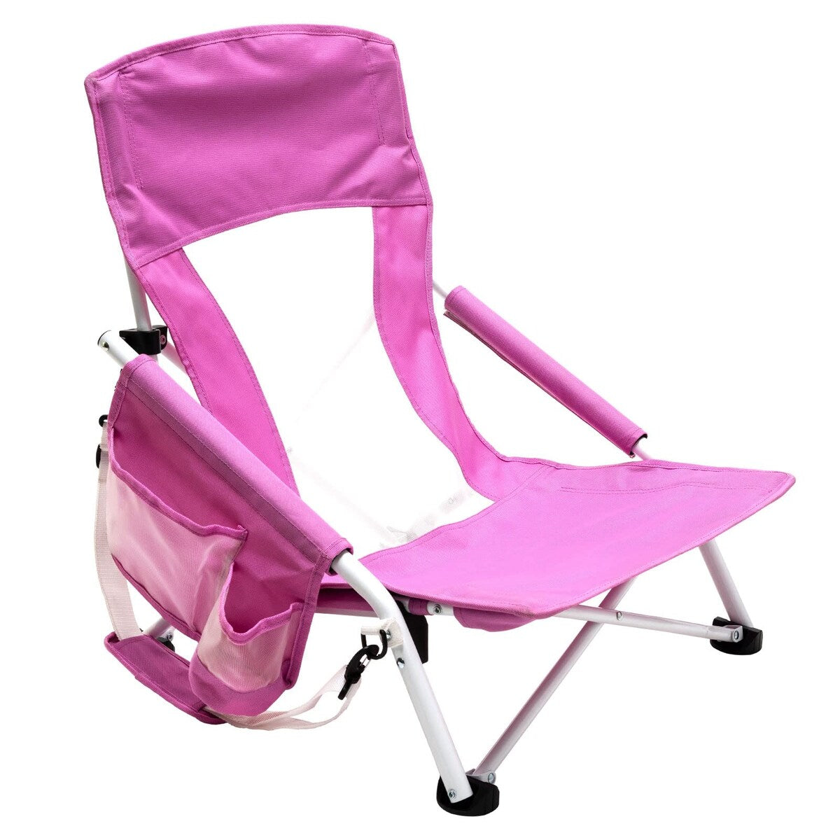 Pink Low Folding Beach Chairs for Outdoor Sand Concert Travel