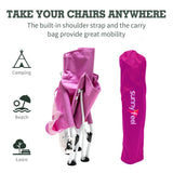 Pink Low Folding Beach Chairs for Outdoor Sand Concert Travel