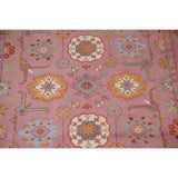 Pink Oushak Area Rug Handmade Oriental Wool Carpet - 9'1"x 11'9"