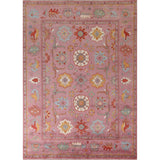 Pink Oushak Area Rug Handmade Oriental Wool Carpet - 9'1"x 11'9"