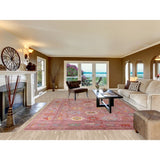 Pink Oushak Area Rug Handmade Oriental Wool Carpet - 9'1"x 11'9"