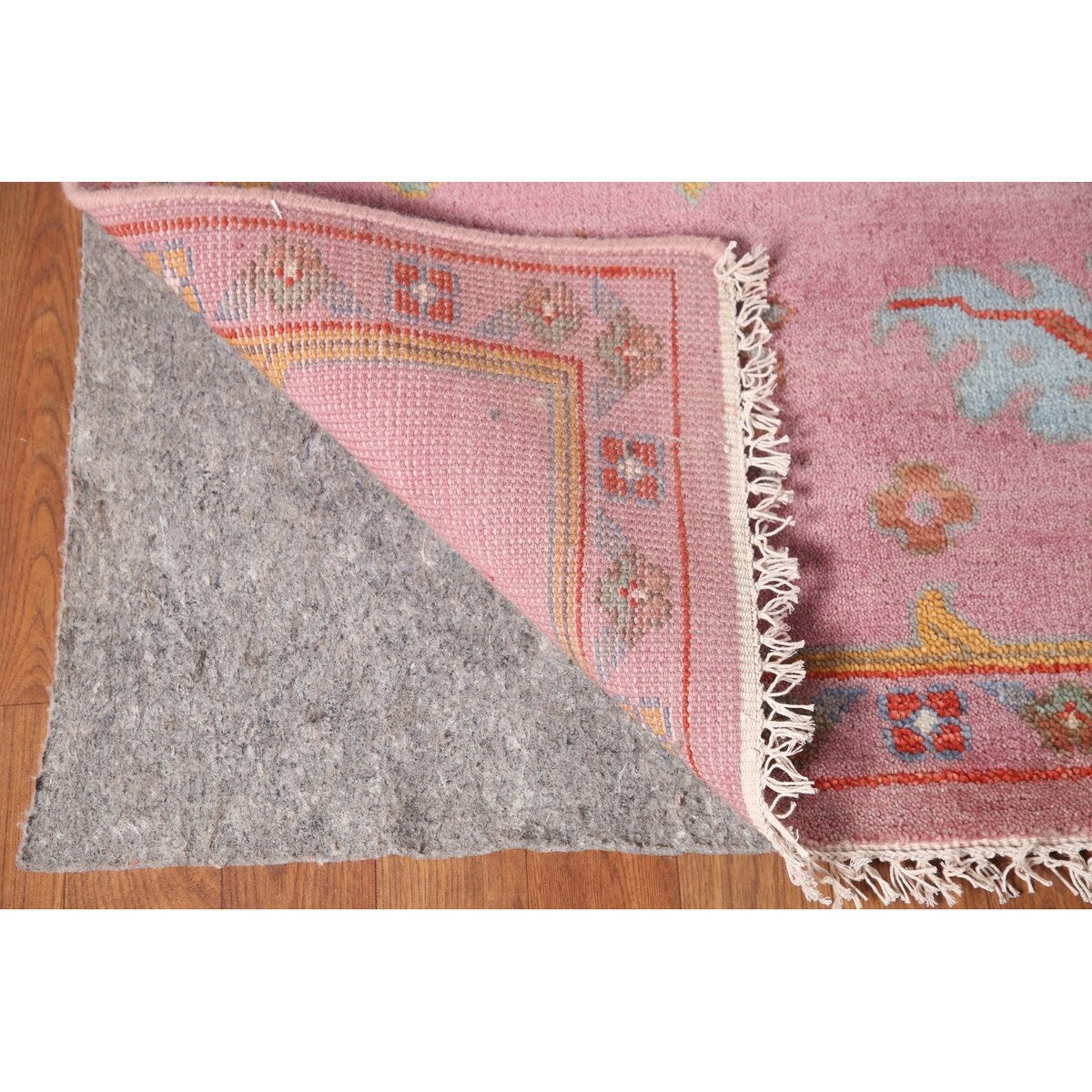 Pink Oushak Area Rug Handmade Oriental Wool Carpet - 9'1"x 11'9"