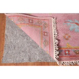 Pink Oushak Area Rug Handmade Oriental Wool Carpet - 9'1"x 11'9"