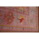Pink Oushak Area Rug Handmade Oriental Wool Carpet - 9'1"x 11'9"