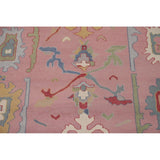Pink Oushak Indian Area Rug Handmade Bedroom Wool Carpet - 9'0"x 11'10"