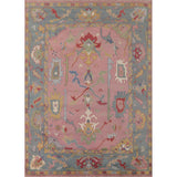 Pink Oushak Indian Area Rug Handmade Bedroom Wool Carpet - 9'0"x 11'10"