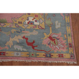 Pink Oushak Indian Area Rug Handmade Bedroom Wool Carpet - 9'0"x 11'10"