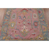 Pink Oushak Indian Area Rug Handmade Bedroom Wool Carpet - 9'0"x 11'10"