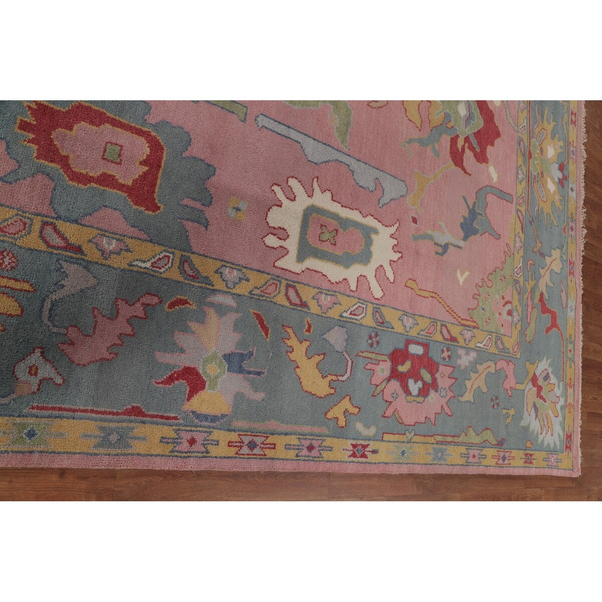 Pink Oushak Indian Area Rug Handmade Bedroom Wool Carpet - 9'0"x 11'10"