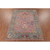 Pink Oushak Indian Area Rug Handmade Bedroom Wool Carpet - 9'0"x 11'10"