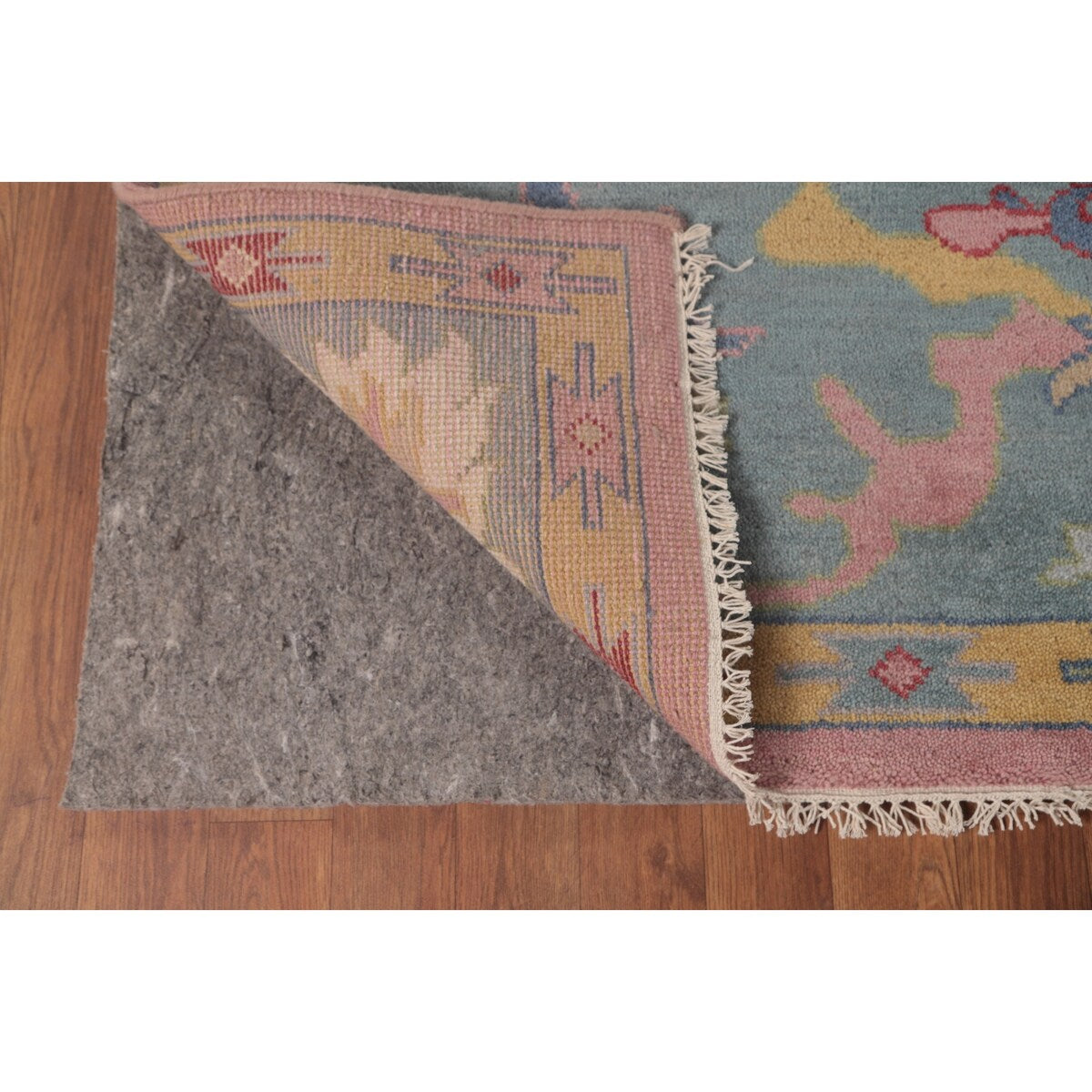 Pink Oushak Indian Area Rug Handmade Bedroom Wool Carpet - 9'0"x 11'10"