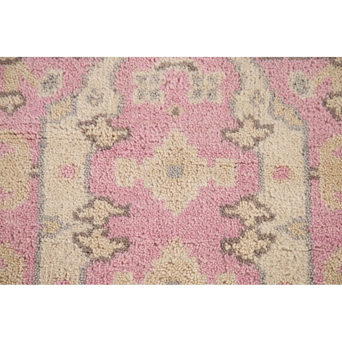 Pink Oushak Oriental Runner Rug Handmade Floral Wool Carpet - 2'7"x 9'11"